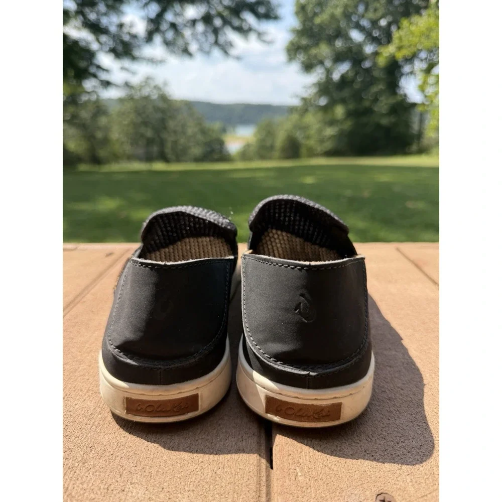 Olukai Pehuea Womens 8 Black Mesh Slip On Sneakers 20271-4040 Casual Shoes
